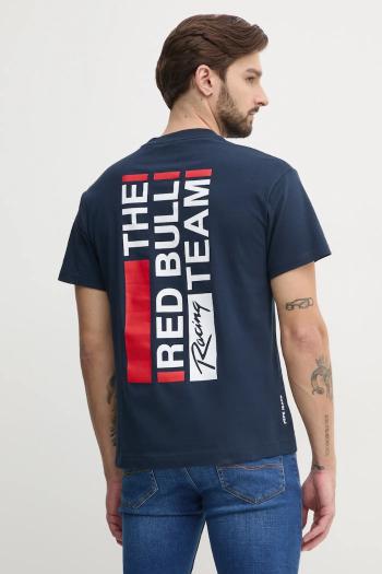 Bavlnené tričko Red Bull Racing x Pepe Jeans REDBULL TEAM TEE pánske, tmavomodrá farba, jednofarebné, RM500014