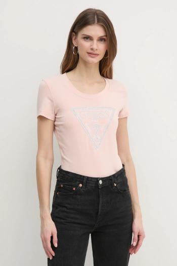 Tričko Guess dámske, ružová farba, W5RI11 J1314