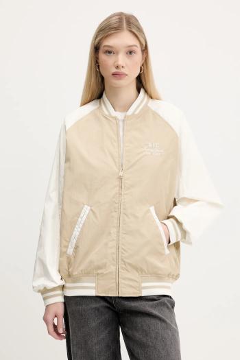 Bunda Tommy Jeans béžová farba, prechodná, DW0DW21432