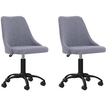 Otočné jedálenské stoličky 2 ks svetlosivé textil, 330878
