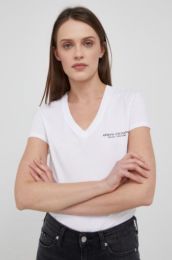 Bavlnené tričko Armani Exchange biela farba,, 8NYT81 YJG3Z NOS