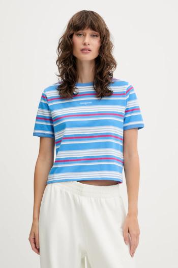 Bavlnené tričko Tommy Jeans dámske, modrá farba, DW0DW21391