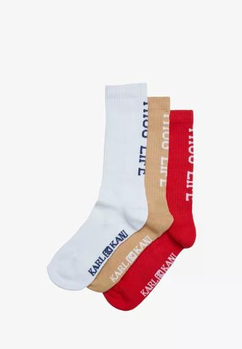 Karl Kani Thug Life 3 Pack Socks white/red/sand - 39 – 42