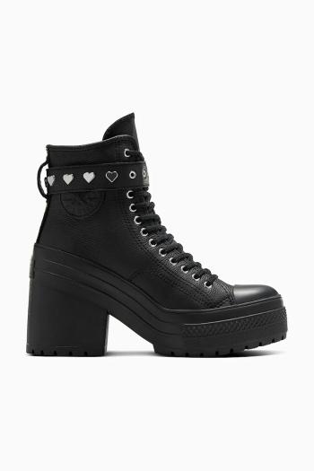 Kožené tenisky Converse Chuck 70 De Luxe Heel Valentine's Day čierna farba, A10634C