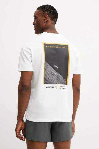 Športové tričko adidas TERREX x National Geographic biela farba, s potlačou, JD5956