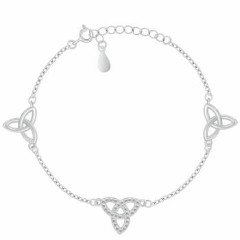 Brilio Silver Strieborný dámsky náramok Triquetra BRC214W