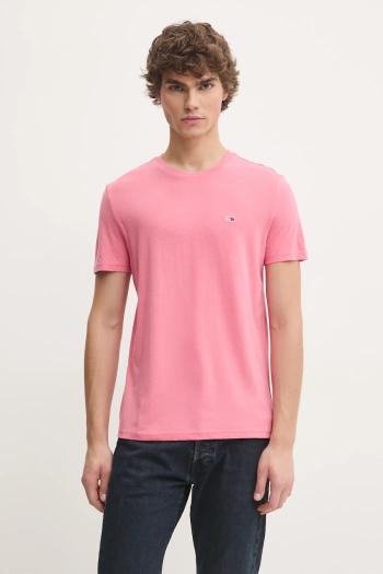 Tričko Tommy Jeans pánske, ružová farba, jednofarebné, DM0DM20363