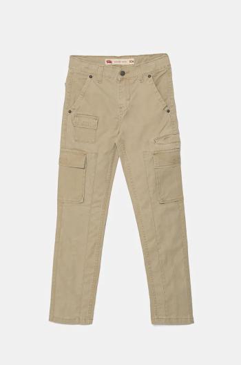 Detské nohavice Levi's REGULAR TAPER CARGO béžová farba, jednofarebné, 9EL222
