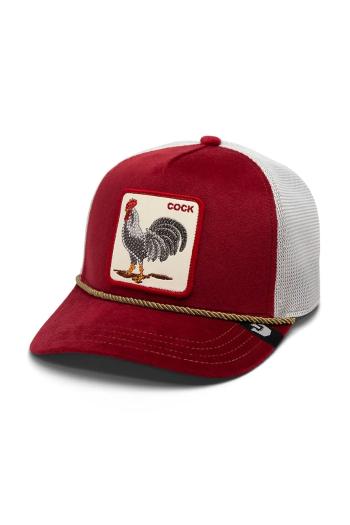 Šiltovka Goorin Bros Garnet Rooster červená farba, s nášivkou, 101-1717