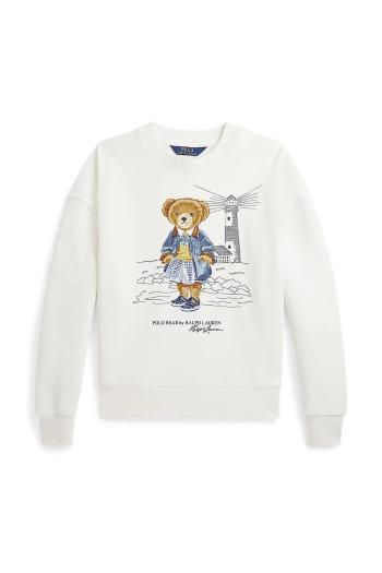 Detská mikina Polo Ralph Lauren biela farba, s potlačou, 313965156001