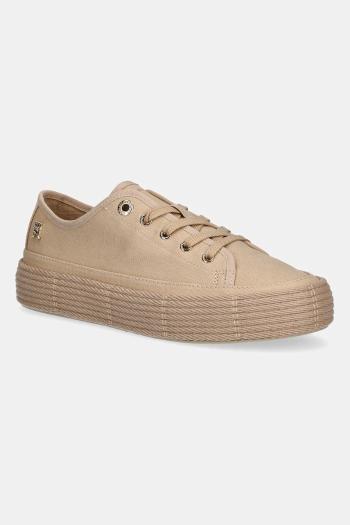 Tenisky Tommy Hilfiger VULC ESPADRILLE SNEAKER béžová farba, FW0FW08404