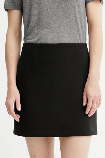 Sukňa Calvin Klein čierna farba, mini, rovný strih, LV044B216G