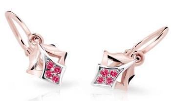 Cutie Jewellery Detské náušnice z ružového zlata C2220-10-X-4 fuchsiová