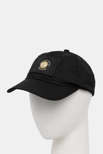 Bavlnená šiltovka Versace Jeans Couture čierna farba, vzorovaná, 77GAZK43 ZG304