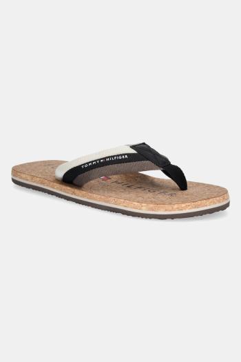 Šľapky Tommy Hilfiger TH CORK BEACH SANDAL hnedá farba, FM0FM05647