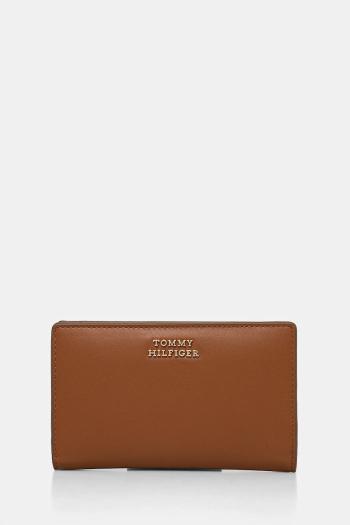 Kožená peňaženka Tommy Hilfiger dámska, hnedá farba, AW0AW17362