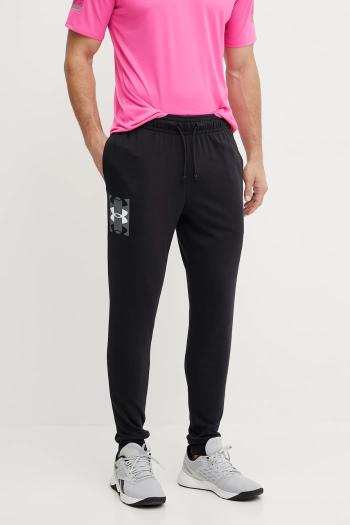 Tréningové nohavice Under Armour Rival Terry čierna farba, s potlačou, 1390144