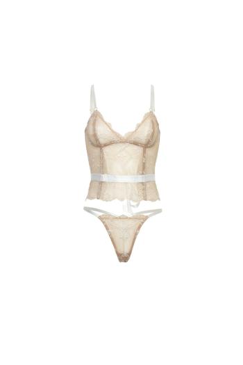 Biely dvojdielny korzetový set Marielli
