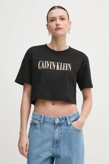 Bavlnené tričko Calvin Klein Jeans dámske, čierna farba, J20J225578