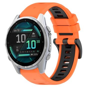 SPORTY Vymeniteľný silikónový remienok Garmin Fenix 8 43mm oranžová-čierna