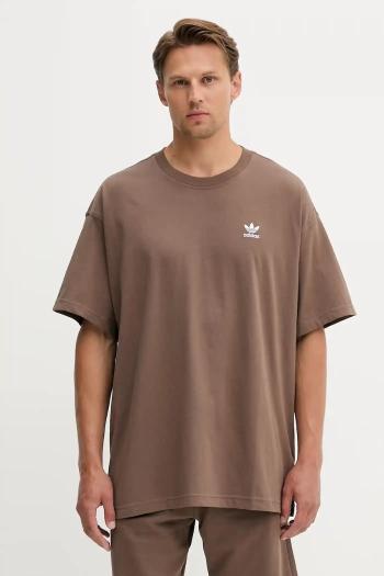 Bavlnené tričko adidas Originals Ess Nc Oc Tee pánske, hnedá farba, jednofarebné, KE6581