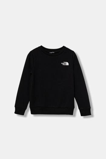 Detská mikina The North Face TEEN SIMPLE DOME CREW čierna farba, s potlačou, NF0A8AXYJK31