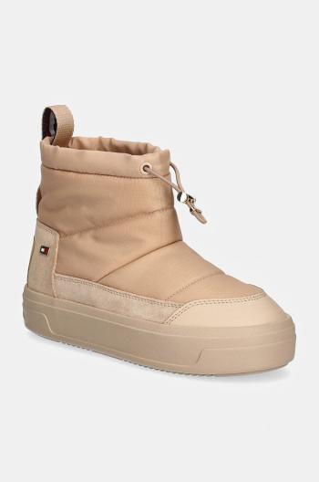 Snehule Tommy Hilfiger FLAG NYLON MINI SNOWBOOT béžová farba, FW0FW08334