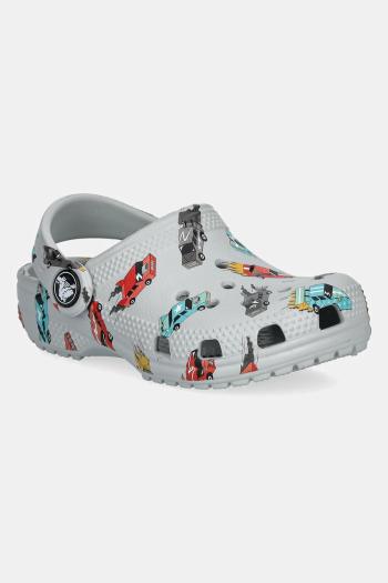 Šľapky Crocs CLASSIC RACE CARS GRAPHIC CLOG KIDS šedá farba, 210992