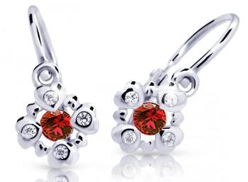 Cutie Jewellery Trblietavé detské náušnice z bieleho zlata C2253-10-X-2 červená