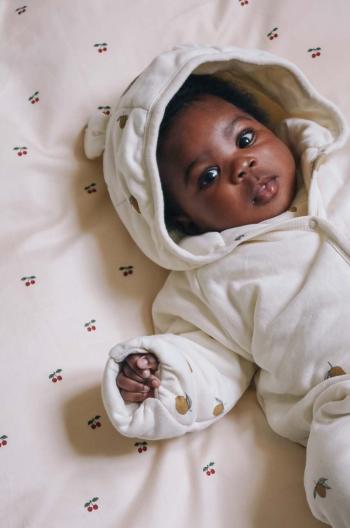 Detské bavlnené dupačky Konges Sløjd NEWBORN ONESIE WITH HOOD