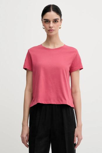Bavlnené tričko Sisley dámske, ružová farba, 3I1XL107A