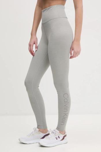 Tréningové legíny Calvin Klein Performance šedá farba, jednofarebné, LVGWS5L612