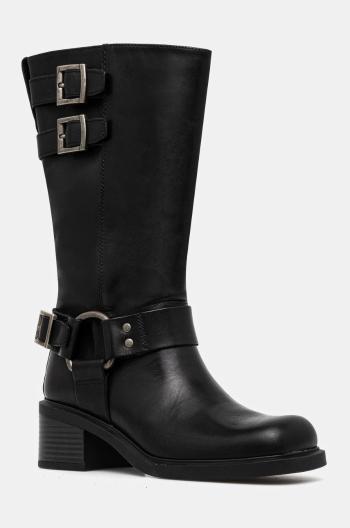 Kožené čižmy Vagabond Shoemakers DANIELLA dámske, čierna farba, na plochom podpätku, 5820-101-20