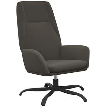 Relaxačné kreslo tmavo sivé zamat, 341367