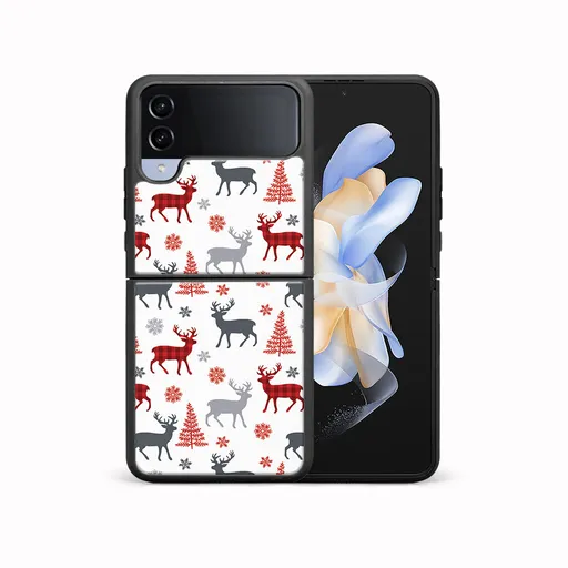 MY ART Kryt s vianočným dizajnom Samsung Galaxy Z Flip4 5G DEER (068)
