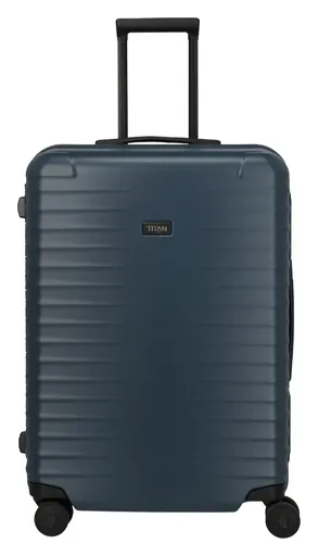 Stredný škrupinový kufor Titan Overseas M plus Midnight blue