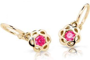 Cutie Jewellery Zlaté detské náušnice C2179-10-X-1 fuchsiová