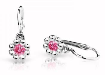 Cutie Jewellery Detské náušnice z bieleho zlata C2030-10-X-2 fuchsiová