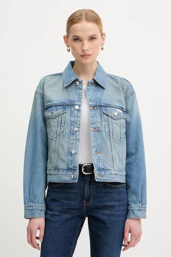 Rifľová bunda Calvin Klein Jeans prechodná, LV047B075G