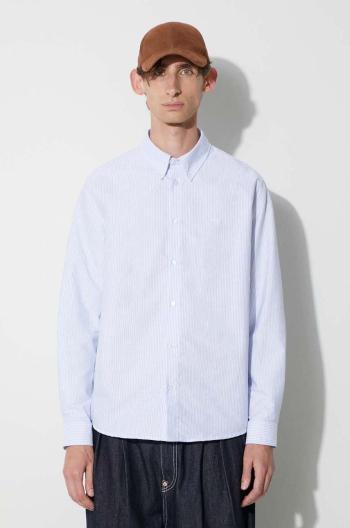 Bavlnená košeľa A.P.C. pánska, regular, s golierom button-down