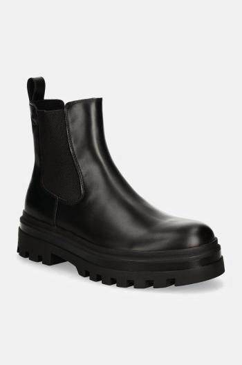 Kožené topánky chelsea Calvin Klein Jeans LUGGED CHELSEA BOOT LTH pánske, čierna farba, YM0YM01069