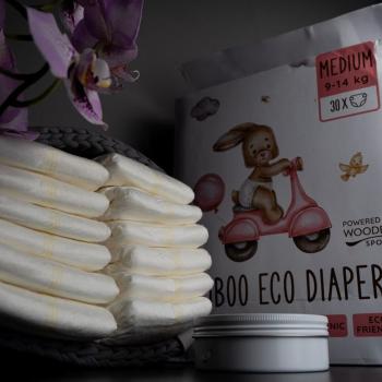 XL balenie Woopies detské EKO plienky MEDIUM (9-14kg) Wooden Spoon 3x30ks