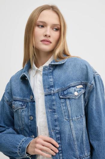 Rifľová bunda Calvin Klein Jeans dámska, prechodná, oversize, J20J224546