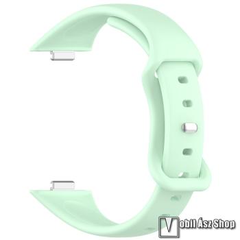 Huawei Watch Fit 4, Fit 4 Pro, Fit 3, Okosóra szíj, Szilikon, Gyorscsat, 98+125mm hosszú, Mentazöld