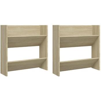 Nástenné skrinky na topánky 2 ks dub sonoma 60 x 18 x 60 cm drevotrieska, 806724