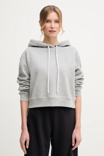 Bavlnená mikina Weekend Max Mara dámska, šedá farba, s kapucňou, jednofarebná, 2515921011600