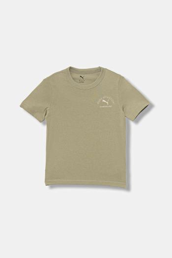 Detské bavlnené tričko Puma PUMA CLASS Graphic Tee B zelená farba, s potlačou, 688850
