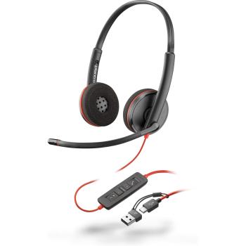 Poly Blackwire 3220 náhlavná súprava, USB-C/A adaptér, stereo