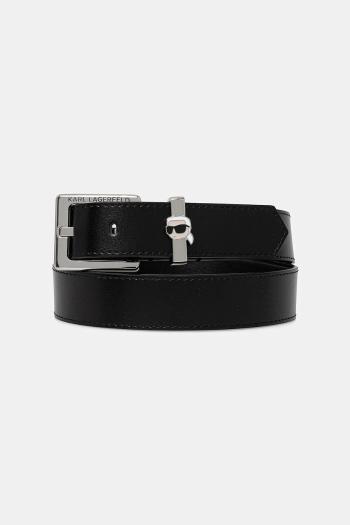 Kožený opasok Karl Lagerfeld čierna farba, A2W33065