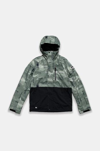 Lyžiarska bunda Quiksilver MISSION PRINTED BLOCK JK zelená farba, EQBTJ03196
